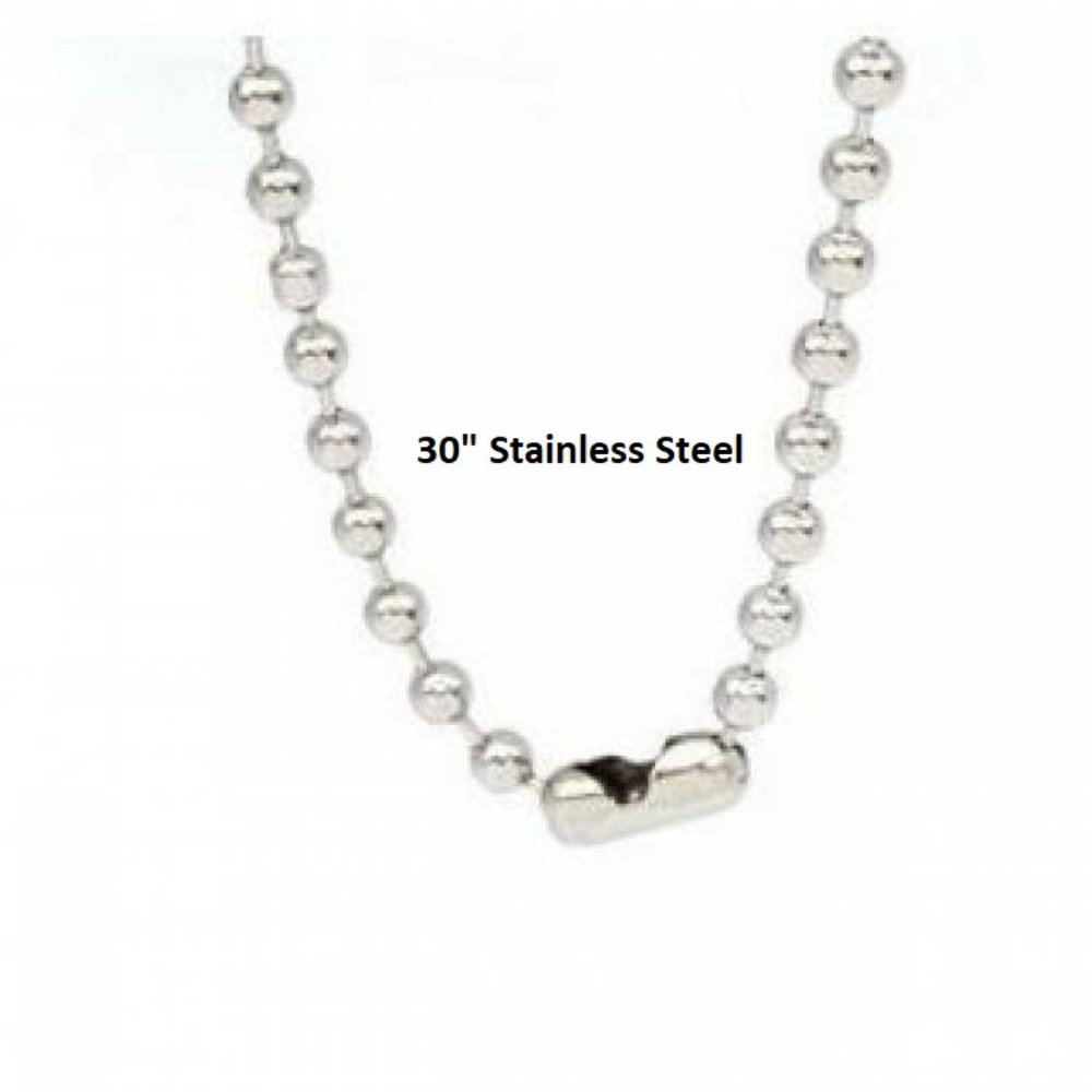 Stainless steel necklace 30 inch bead chan NWT